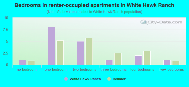 Bedrooms in renter-occupied apartments in White Hawk Ranch