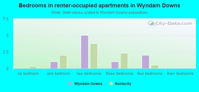 Bedrooms in renter-occupied apartments in Wyndam Downs