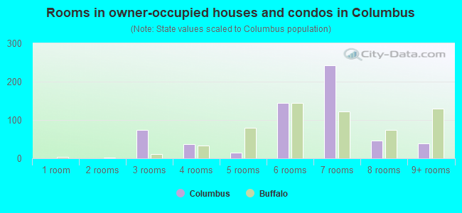 Rooms in owner-occupied houses and condos in Columbus