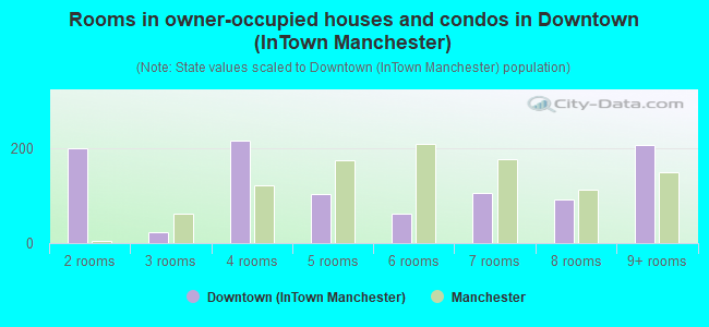 Rooms in owner-occupied houses and condos in Downtown (InTown Manchester)
