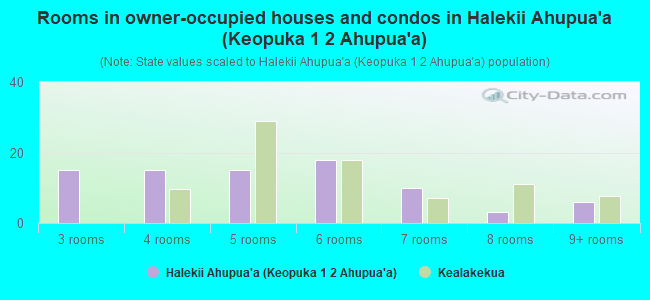 Rooms in owner-occupied houses and condos in Halekii Ahupua`a (Keopuka 1  2 Ahupua`a)