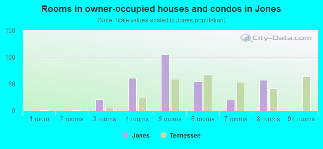 Rooms in owner-occupied houses and condos in Jones