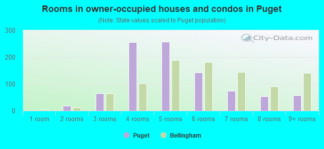 Rooms in owner-occupied houses and condos in Puget