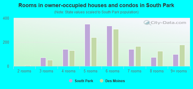 Rooms in owner-occupied houses and condos in South Park