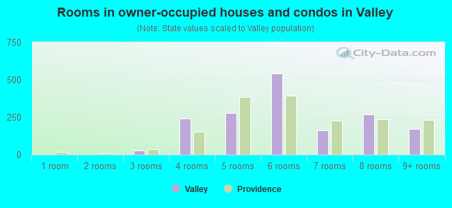 Rooms in owner-occupied houses and condos in Valley