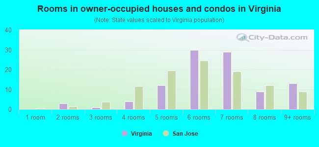 Rooms in owner-occupied houses and condos in Virginia