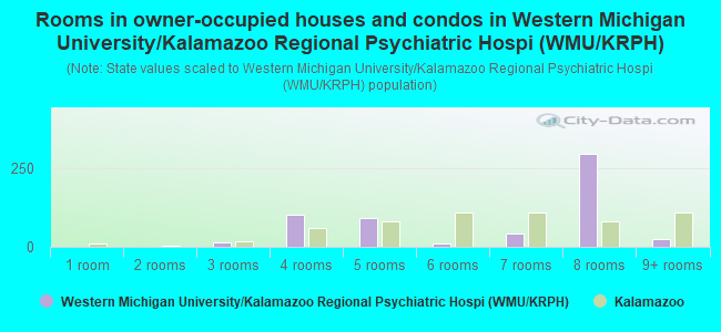 Rooms in owner-occupied houses and condos in Western Michigan University/Kalamazoo Regional Psychiatric Hospi (WMU/KRPH)