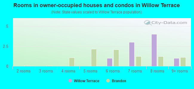 Rooms in owner-occupied houses and condos in Willow Terrace