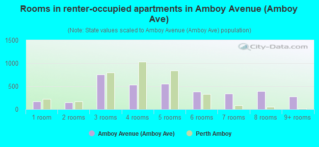 Rooms in renter-occupied apartments in Amboy Avenue (Amboy Ave)