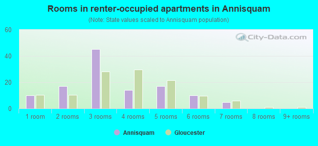 Rooms in renter-occupied apartments in Annisquam