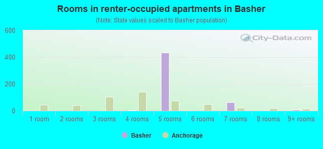 Rooms in renter-occupied apartments in Basher