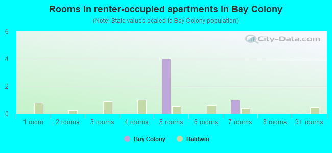 Rooms in renter-occupied apartments in Bay Colony