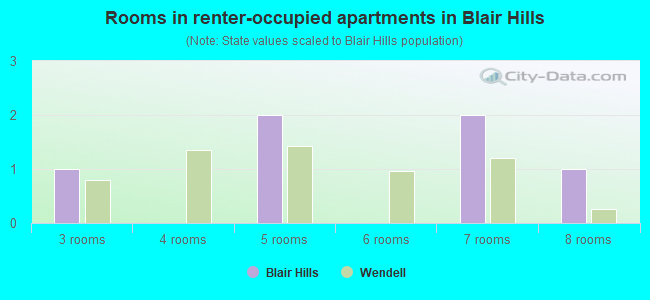 Rooms in renter-occupied apartments in Blair Hills