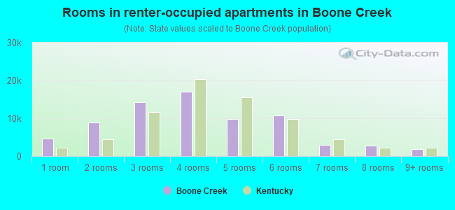 Rooms in renter-occupied apartments in Boone Creek