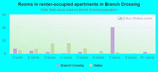 Rooms in renter-occupied apartments in Branch Crossing