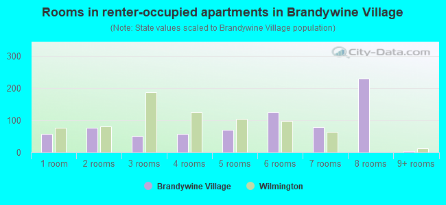 Rooms in renter-occupied apartments in Brandywine Village