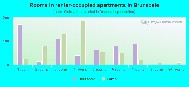 Rooms in renter-occupied apartments in Brunsdale