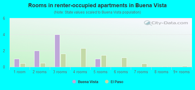 Rooms in renter-occupied apartments in Buena Vista