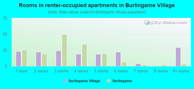 Rooms in renter-occupied apartments in Burlingame Village