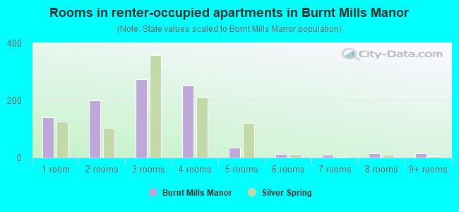 Rooms in renter-occupied apartments in Burnt Mills Manor
