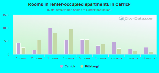 Rooms in renter-occupied apartments in Carrick