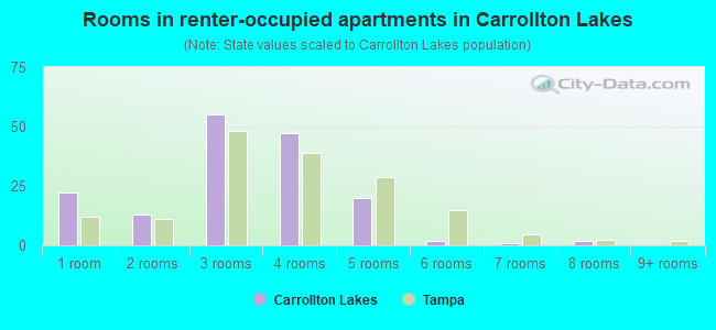 Rooms in renter-occupied apartments in Carrollton Lakes