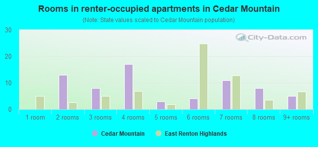 Rooms in renter-occupied apartments in Cedar Mountain