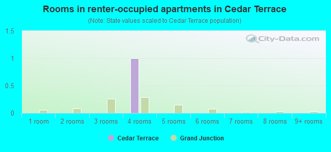 Rooms in renter-occupied apartments in Cedar Terrace
