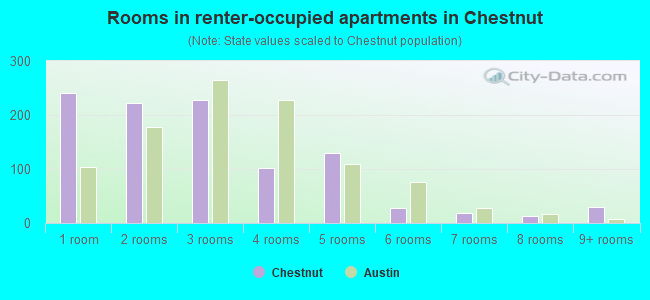 Rooms in renter-occupied apartments in Chestnut