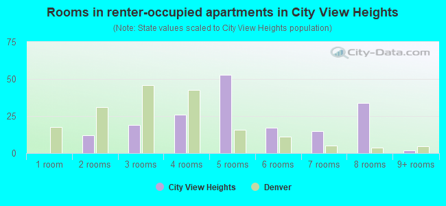Rooms in renter-occupied apartments in City View Heights