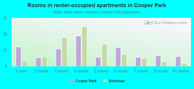 Rooms in renter-occupied apartments in Cooper Park