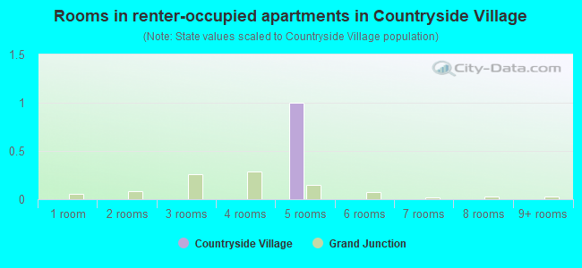 Rooms in renter-occupied apartments in Countryside Village