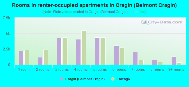 Rooms in renter-occupied apartments in Cragin (Belmont Cragin)