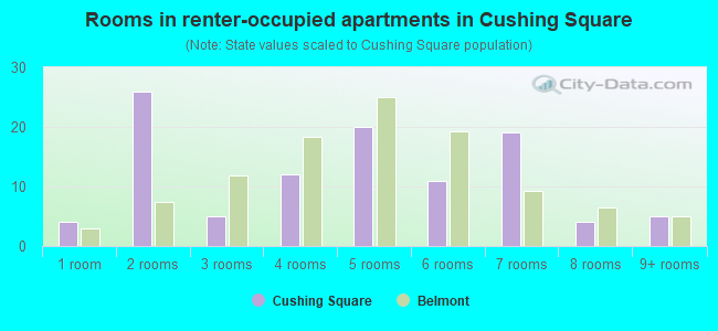 Rooms in renter-occupied apartments in Cushing Square