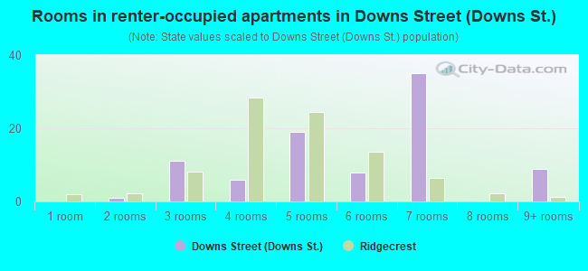Rooms in renter-occupied apartments in Downs Street (Downs St.)