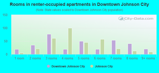 Rooms in renter-occupied apartments in Downtown Johnson City