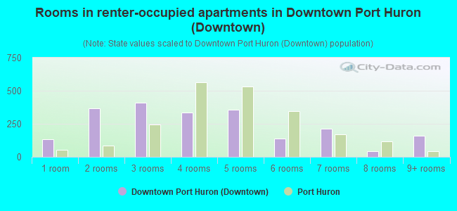 Rooms in renter-occupied apartments in Downtown Port Huron (Downtown)