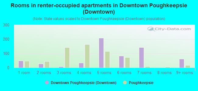Rooms in renter-occupied apartments in Downtown Poughkeepsie (Downtown)