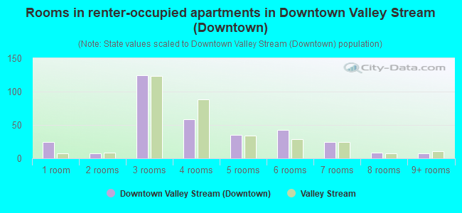 Rooms in renter-occupied apartments in Downtown Valley Stream (Downtown)