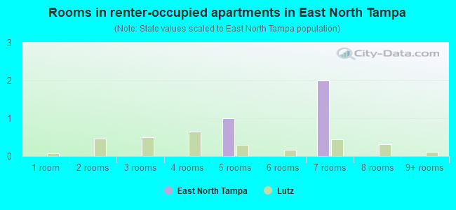 Rooms in renter-occupied apartments in East North Tampa