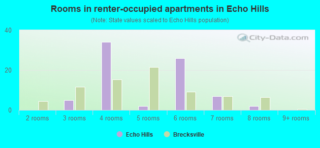 Rooms in renter-occupied apartments in Echo Hills