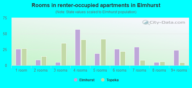 Rooms in renter-occupied apartments in Elmhurst