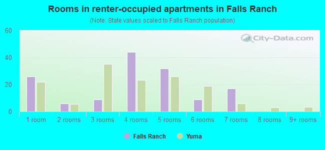 Rooms in renter-occupied apartments in Falls Ranch