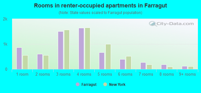 Rooms in renter-occupied apartments in Farragut