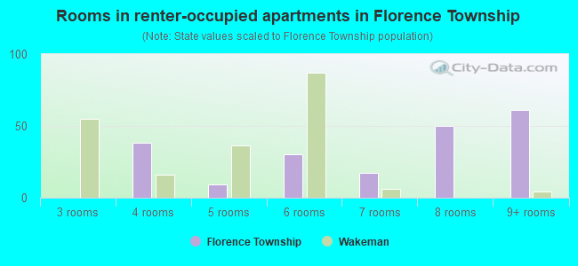 Rooms in renter-occupied apartments in Florence Township