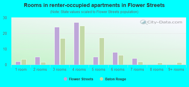 Rooms in renter-occupied apartments in Flower Streets