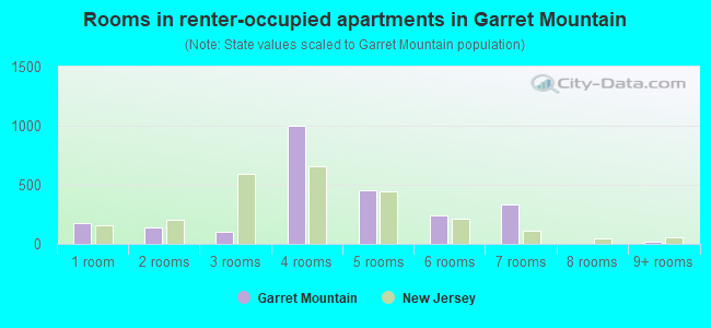 Rooms in renter-occupied apartments in Garret Mountain