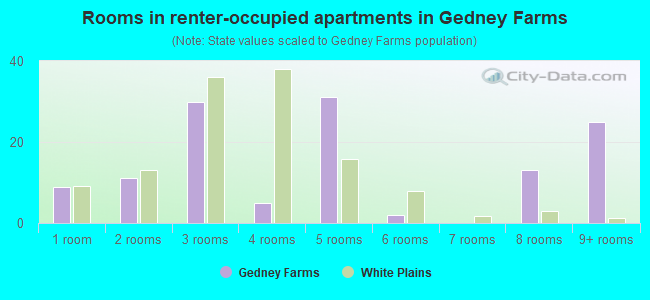 Rooms in renter-occupied apartments in Gedney Farms