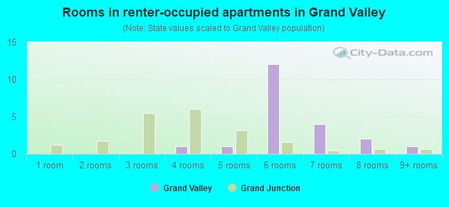 Rooms in renter-occupied apartments in Grand Valley