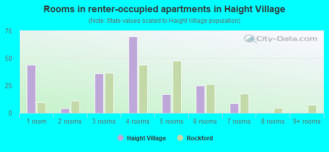 Rooms in renter-occupied apartments in Haight Village
